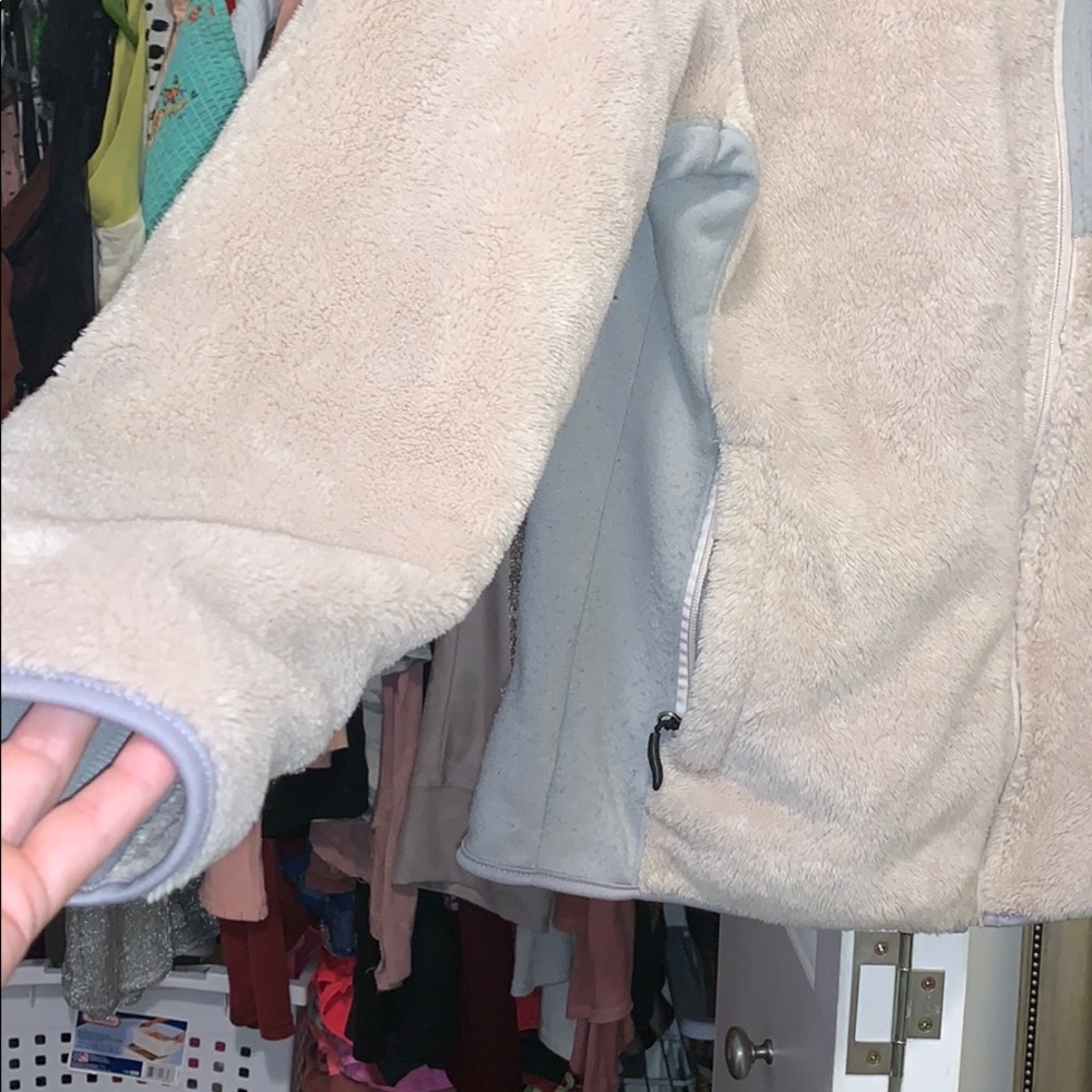 CB fleece zip up jacket pullover grey tan north - Picture 4 of 4